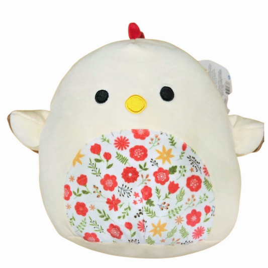 NWT *Squishmallow "Charity" The 8" Plush Chicken w/ Floral Belly (Easter Themed)