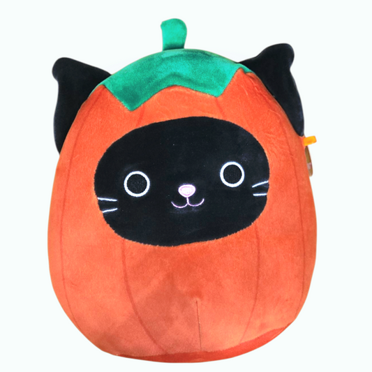 NWT *Squishmallow "Calio" the 8" Plush Black Cat in a Pumpkin Costume