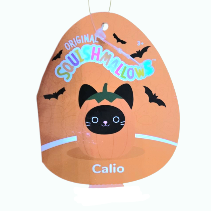 NWT *Squishmallow "Calio" the 8" Plush Black Cat in a Pumpkin Costume