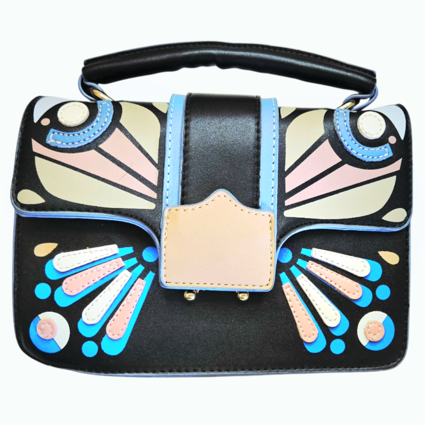 NEW *Julia Kays Leather BUTTERFLY Handle Purse Shoulder Bag (9x6x3")