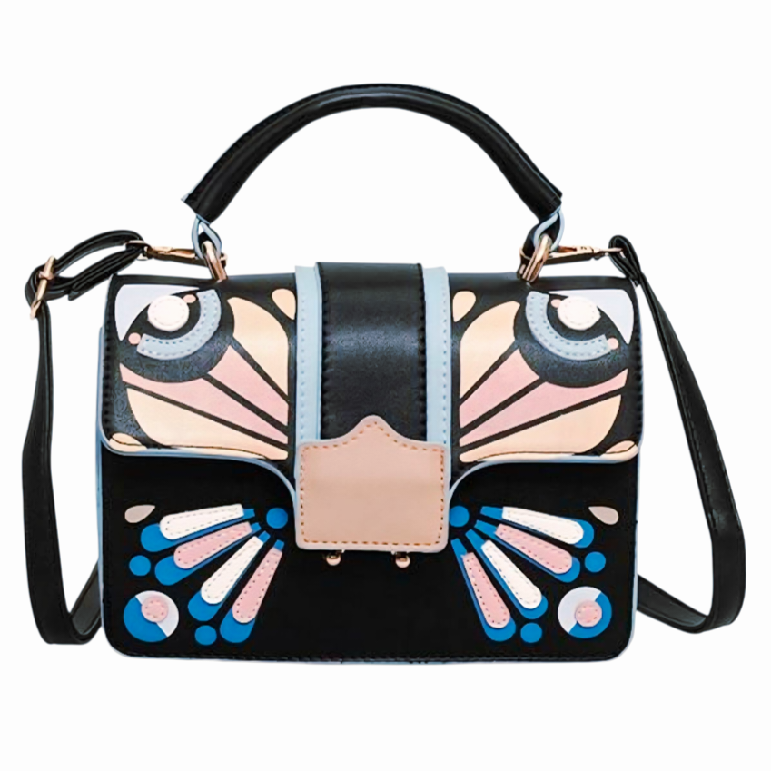 NEW *Julia Kays Leather BUTTERFLY Handle Purse Shoulder Bag (9x6x3")