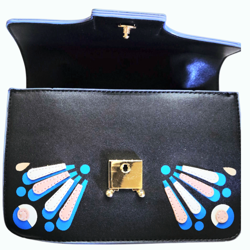 NEW *Julia Kays Leather BUTTERFLY Handle Purse Shoulder Bag (9x6x3")
