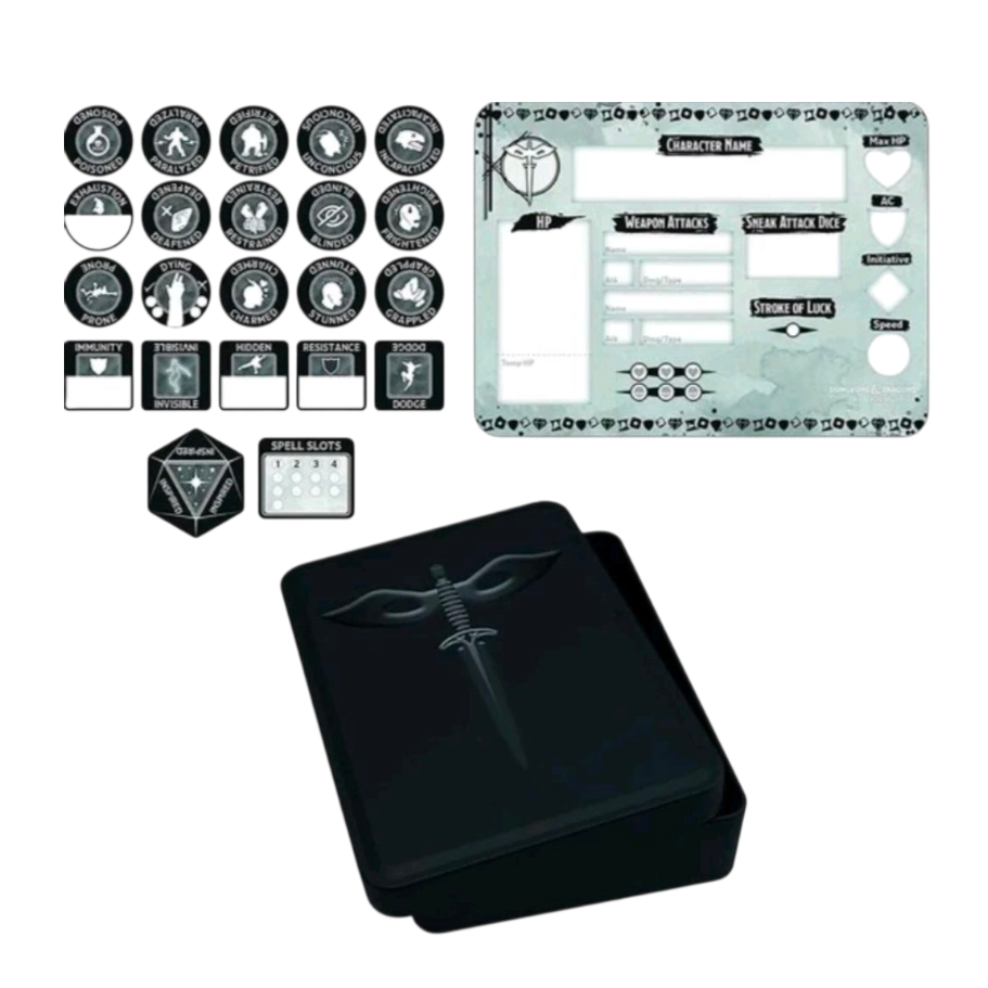 NWT *Dungeons & Dragons (D&D) Rogue Token Set w/ Embossed Case #72512