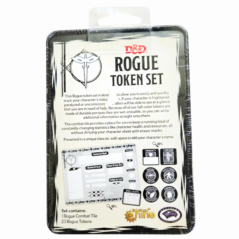 NWT *Dungeons & Dragons (D&D) Rogue Token Set w/ Embossed Case #72512