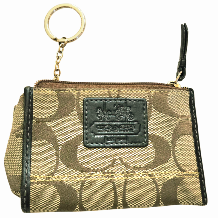 Great *Coach Mini Skinny ID Case Wallet Coin Case Key Case