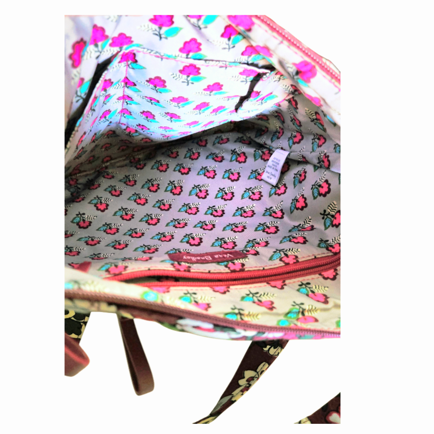 Vera Bradley *Floral Purple Quilted Fabric Shoulder Bag Tote (11x11.5x1")