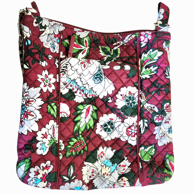 Vera Bradley *Floral Purple Quilted Fabric Shoulder Bag Tote (11x11.5x1")