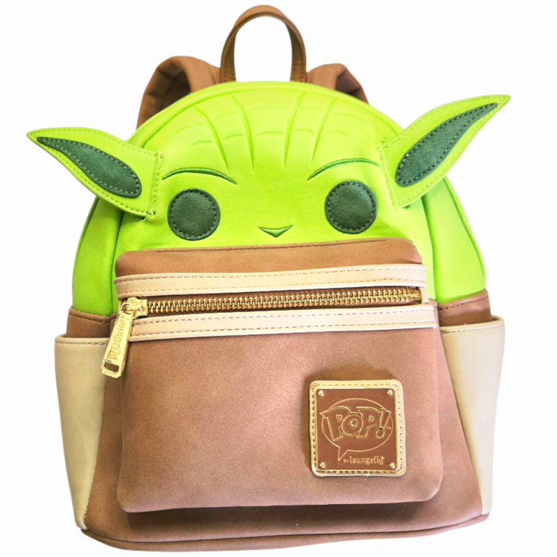 Cute *Loungefly POP! Leather Star Wars Yoda Grogu Disney Mini Backpack
