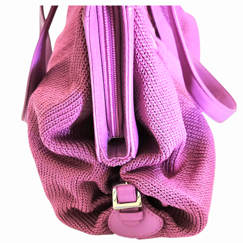 Charming *Pink "THE SAK" Knit-Style Double Handle Purse Shoulder Bag