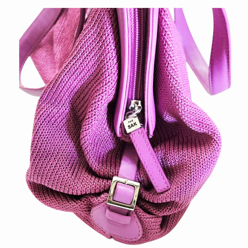 Charming *Pink "THE SAK" Knit-Style Double Handle Purse Shoulder Bag