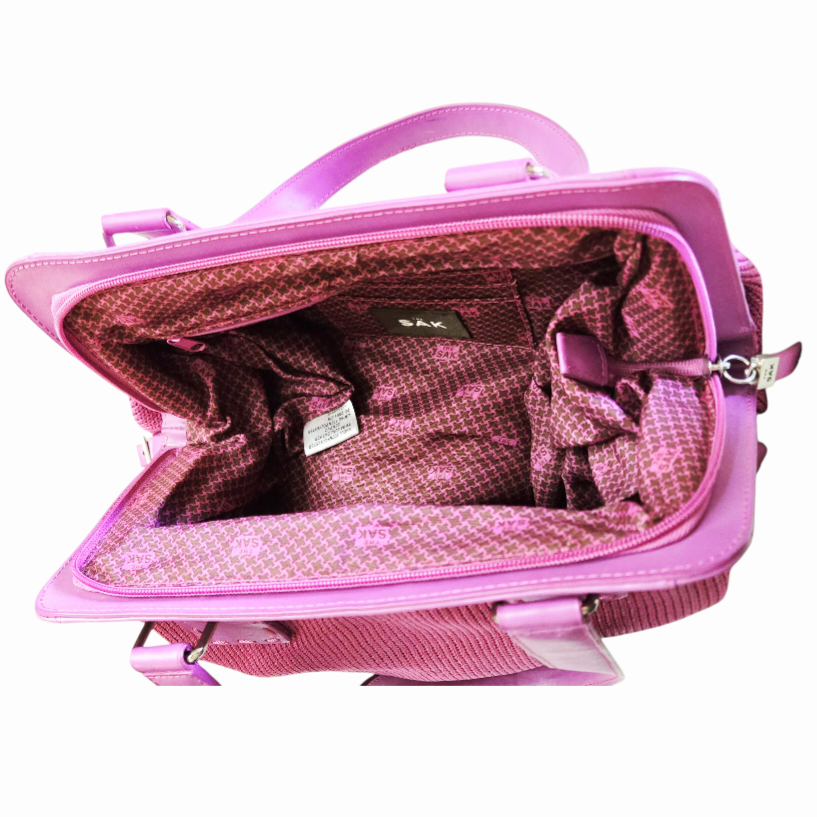 Charming *Pink "THE SAK" Knit-Style Double Handle Purse Shoulder Bag