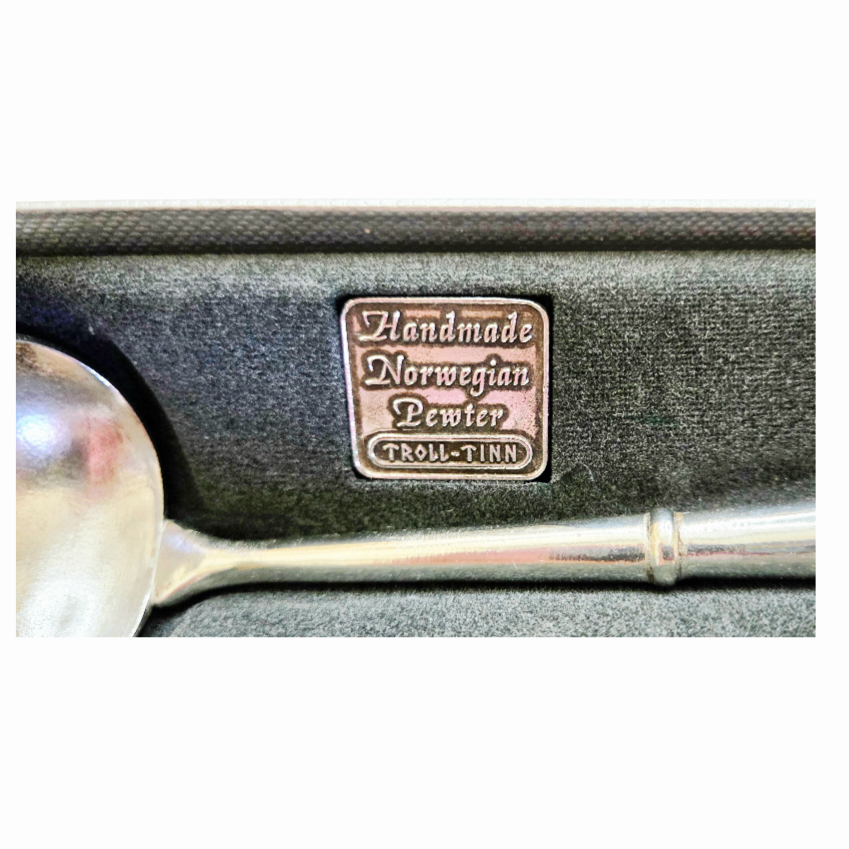 Vintage *Handmade Norwegian Pewter 'Troll-Tin' Sauce Spoon 6.5" Ladel
