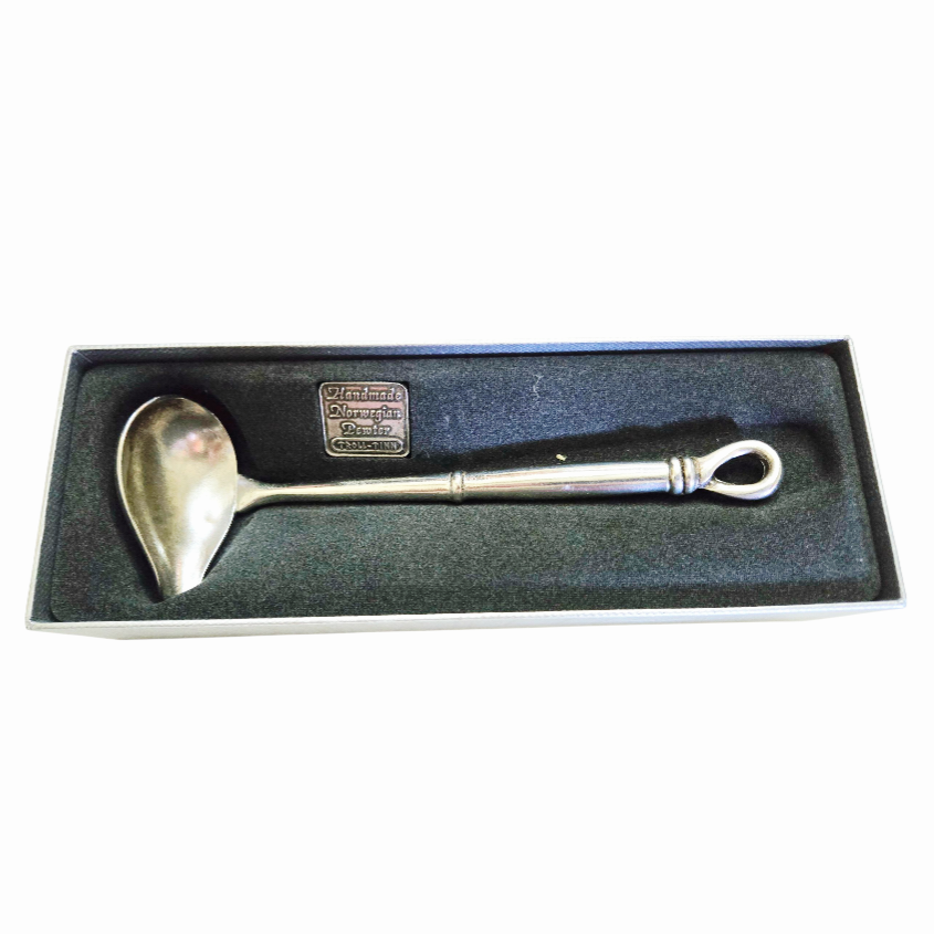Vintage *Handmade Norwegian Pewter 'Troll-Tin' Sauce Spoon 6.5" Ladel