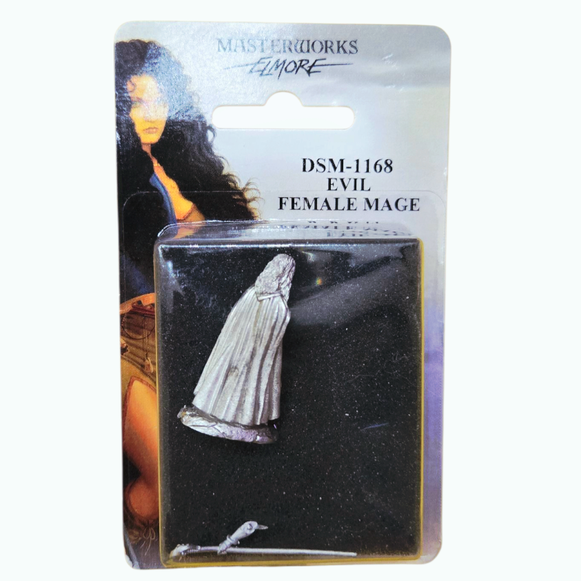 NIB *Dark Sword Miniatures DSM-1168 Evil Female Mage w/ Scepter Pewter Figure