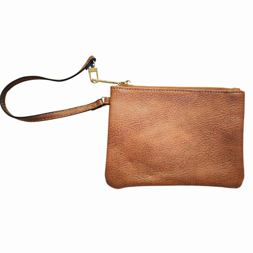 Nice *Brown Faux Leather Steve Madden Wallet WristBag Purse 7x5"