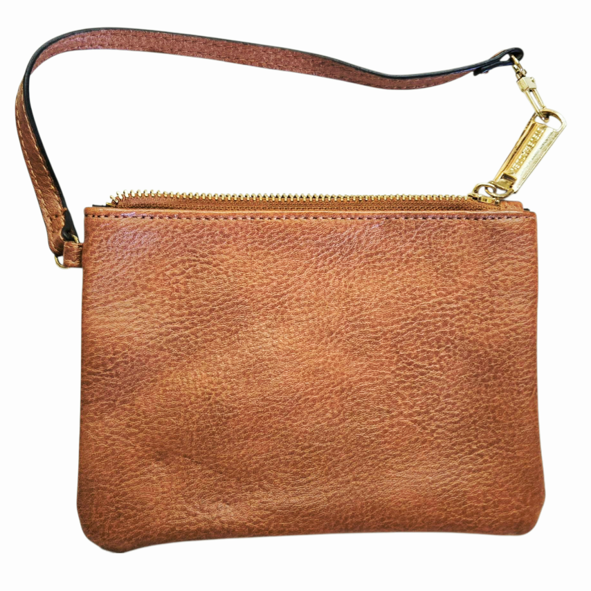 Nice *Brown Faux Leather Steve Madden Wallet WristBag Purse 7x5"