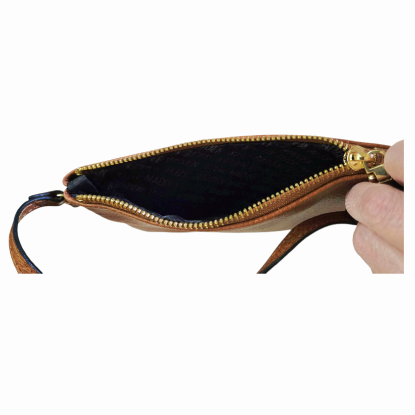 Nice *Brown Faux Leather Steve Madden Wallet WristBag Purse 7x5"