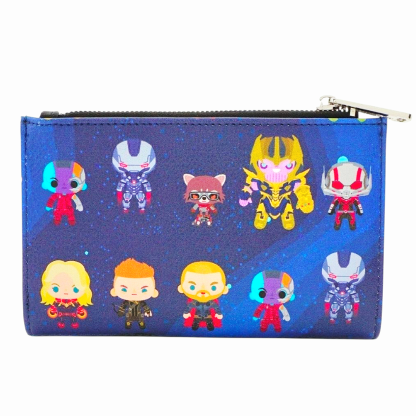 Nice *Loungefly Marvel Avengers: Endgame Chibi All-Over-Print Flap Wallet