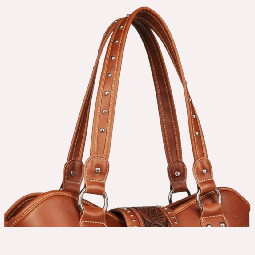 NEW *Montana West Tooling Studded Concealed Carry Shoulder Handbag