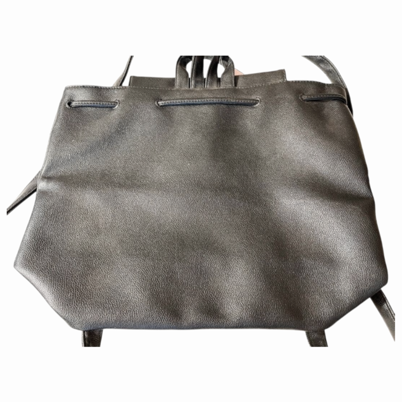 NWT *Victoria Secret Black Pebbled Faux Leather Backpack Tote/Bag $85