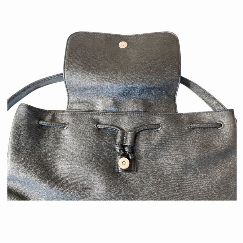 NWT *Victoria Secret Black Pebbled Faux Leather Backpack Tote/Bag $85