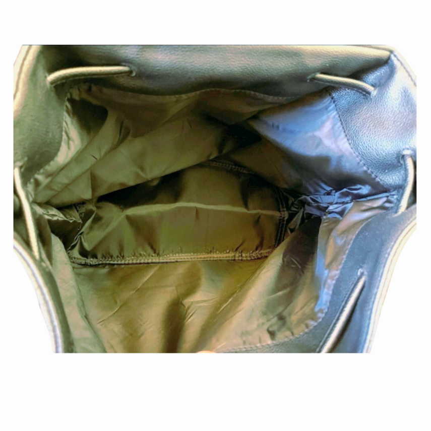 NWT *Victoria Secret Black Pebbled Faux Leather Backpack Tote/Bag $85