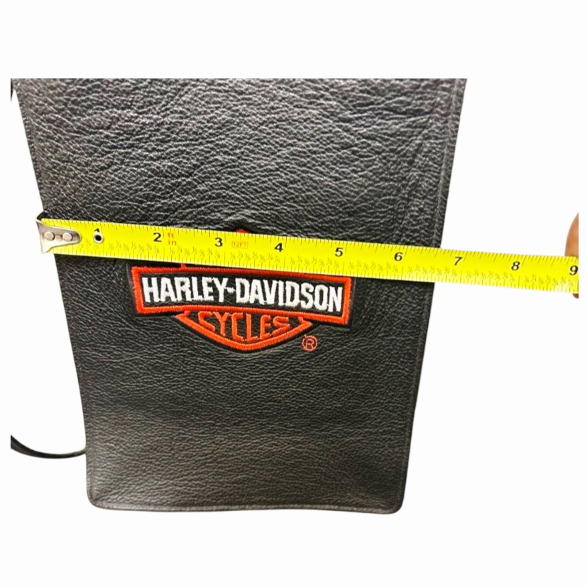 Harley-Davidson *Embroidered Leather Logo Biker Shoulder Handbag Purse (10x7")