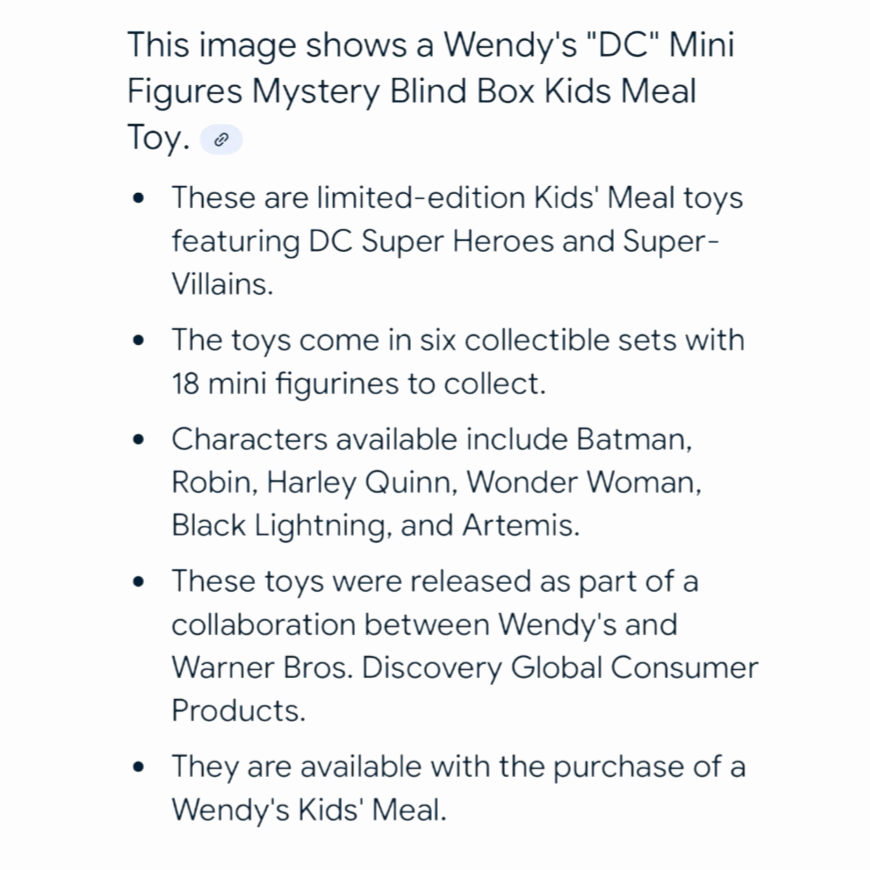 NEW *Limited-Edition DC Super Heroes & Super Villains Mini-Figures (Wendy's)