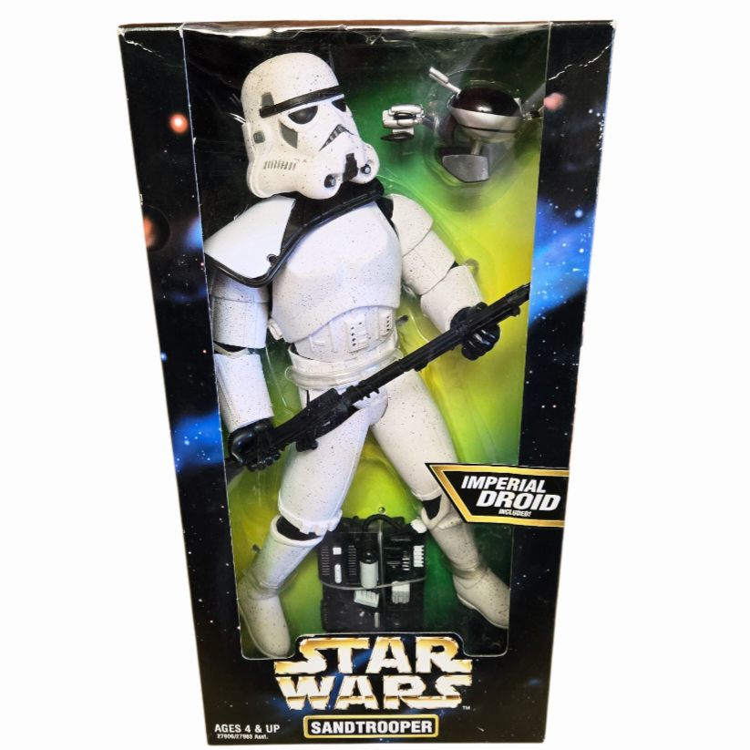 NEW *Star Wars: Sandtrooper 12" Figure w/ Blaster, Backpack & Imperial Droid 97'