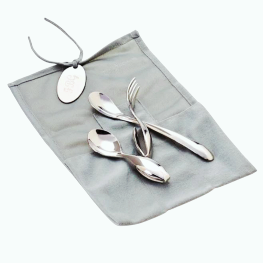 NEW *Nambe's Baby 3-Piece Stainless Steel (18/10) Feeding Set