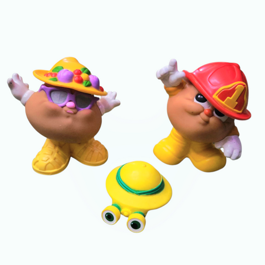 Vintage *Two (2) Potato Heads Wendy's Kids' Meal Toys "Krispy & Fireman Spud"
