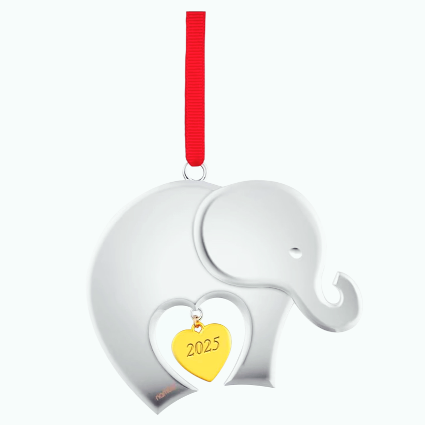 NIB *Nambe Holiday "Baby's 1st Christmas" Elephant Heart Ornament #MT1427