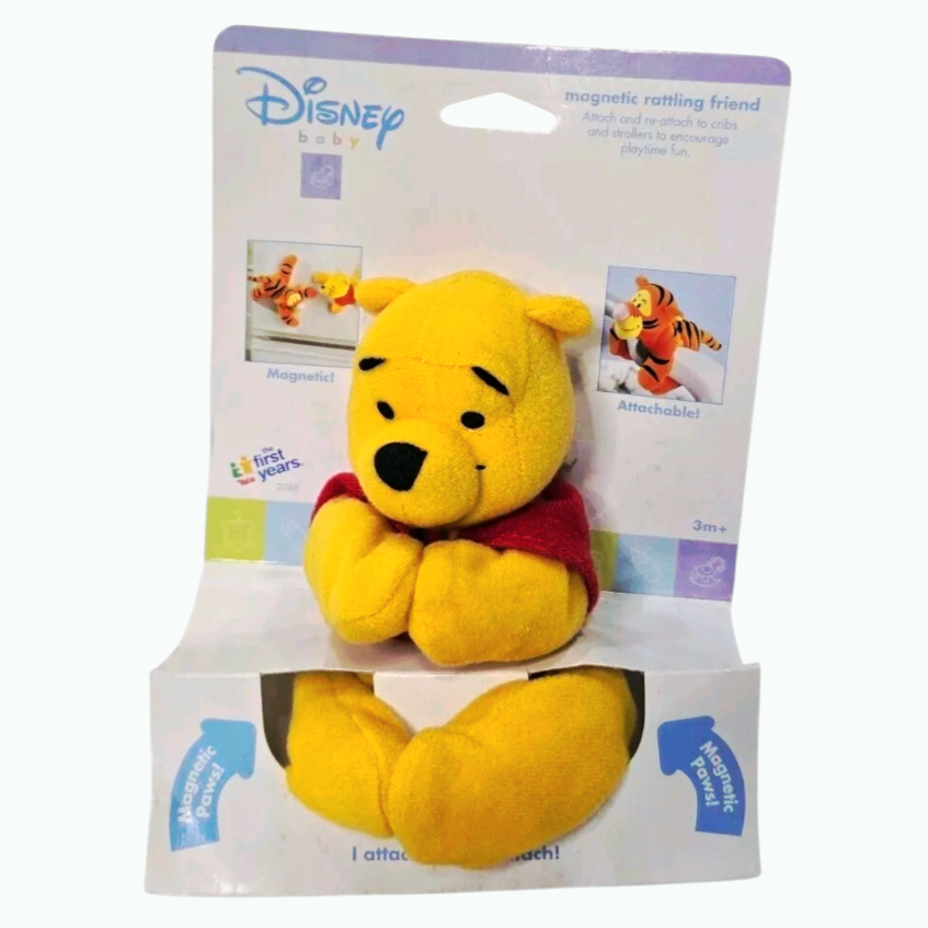 NIB *Vintage 2001 Disney Baby POOH Magnetic Rattling Friend