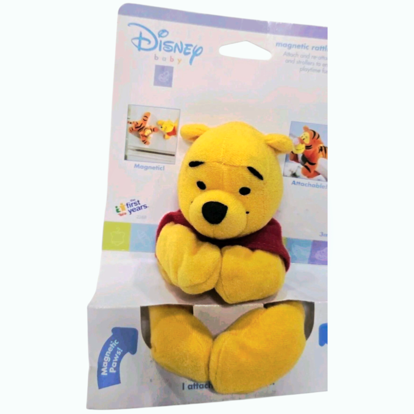 NIB *Vintage 2001 Disney Baby POOH Magnetic Rattling Friend