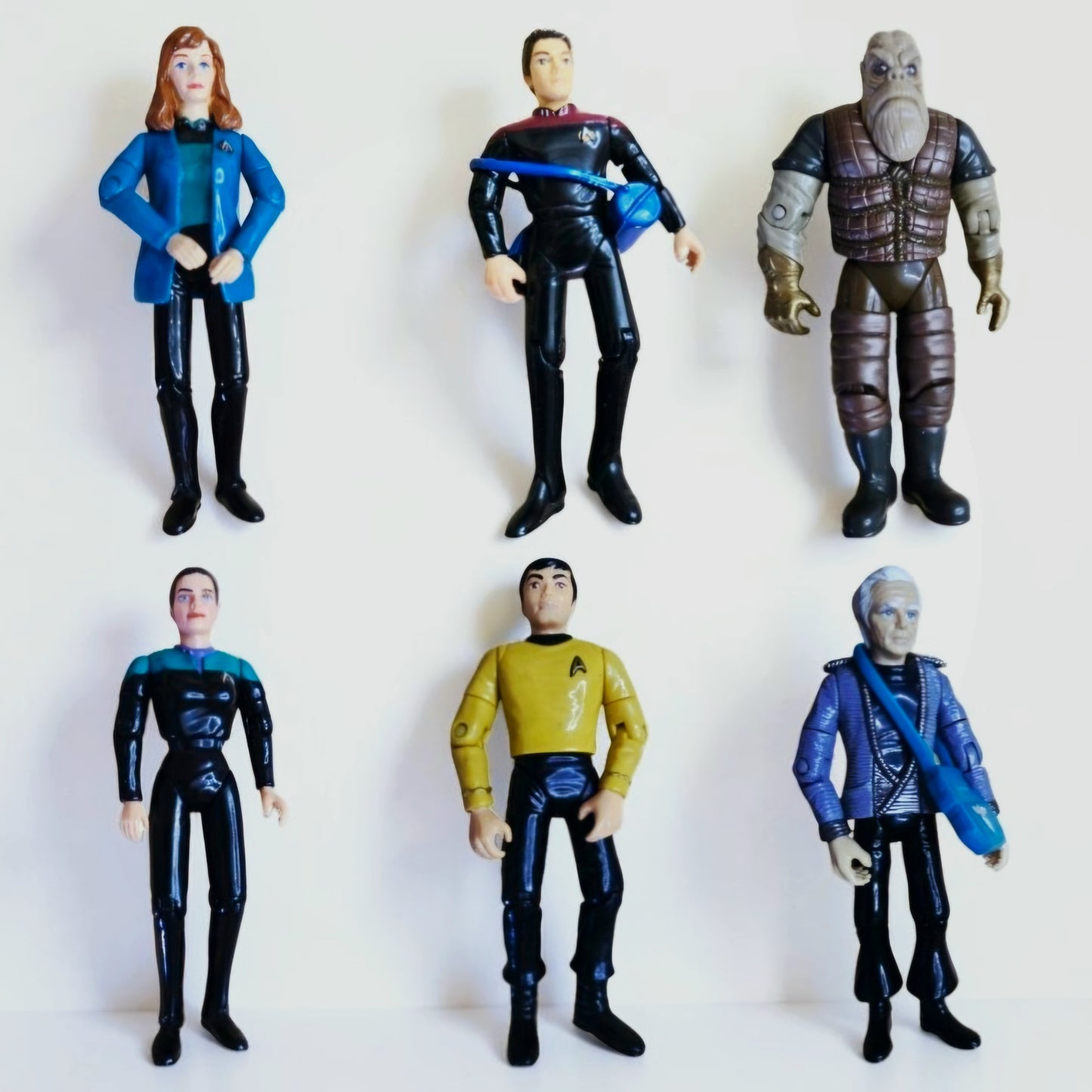 Vintage *1990s 'STAR TREK' Playmates Action Figures Lot of 6 - TNG/TOS