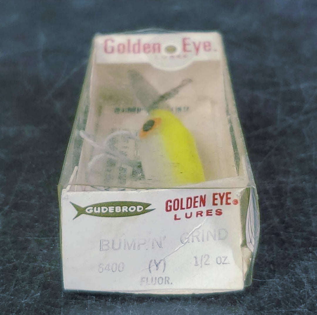 NIP *Vintage Golden Eye "Bump 'N Grind" Crankbait (1960s) Fishing Lure #6400