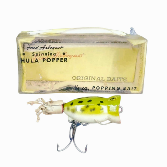 Vintage *Fred Arbogast "Hula Popper" A Topwater Fishing Lure In Original Box (1940s)