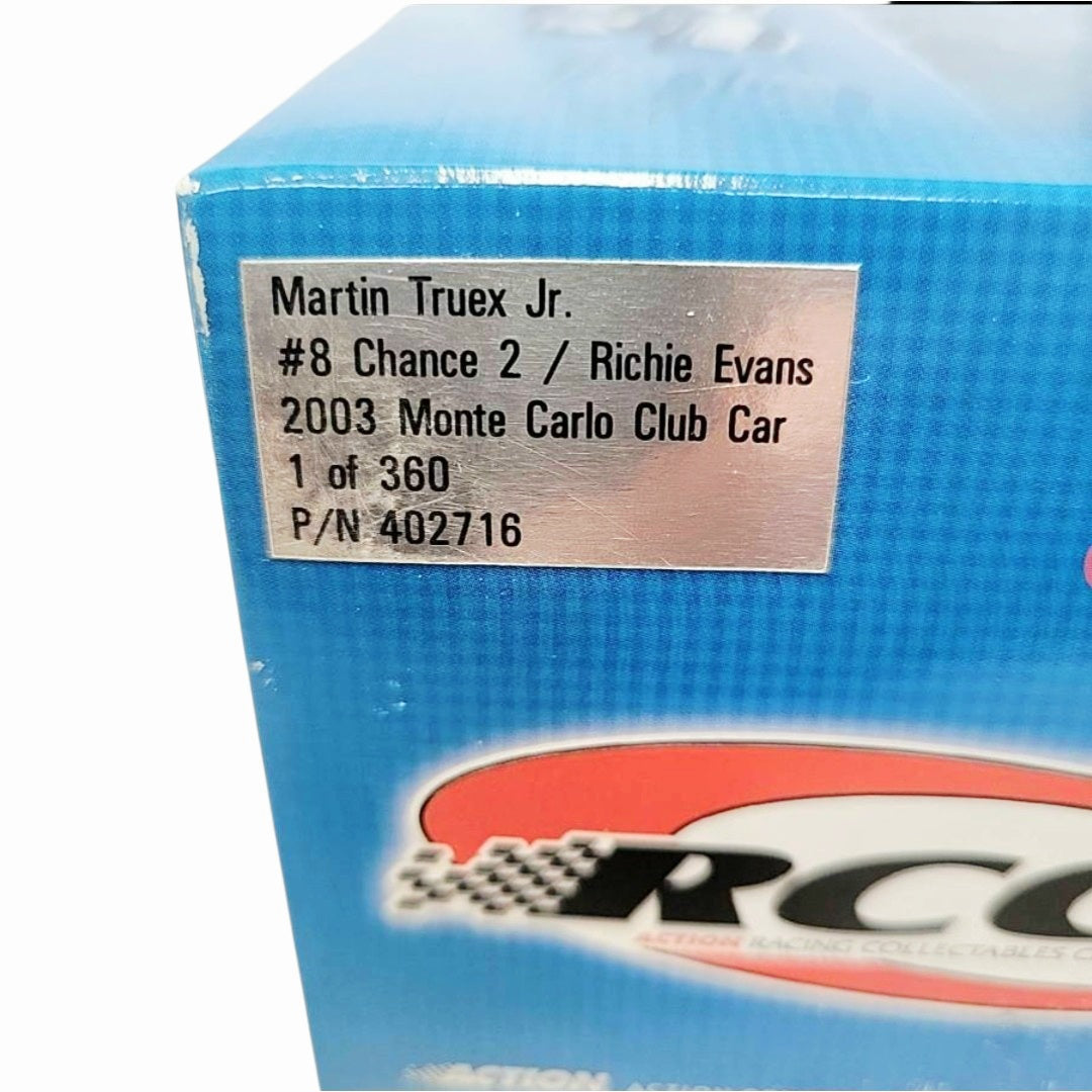 NIB *Martin Truex Jr 2003 #8 Chance 2 Motorsports Richie Evans Tribute 1:24 Diecast