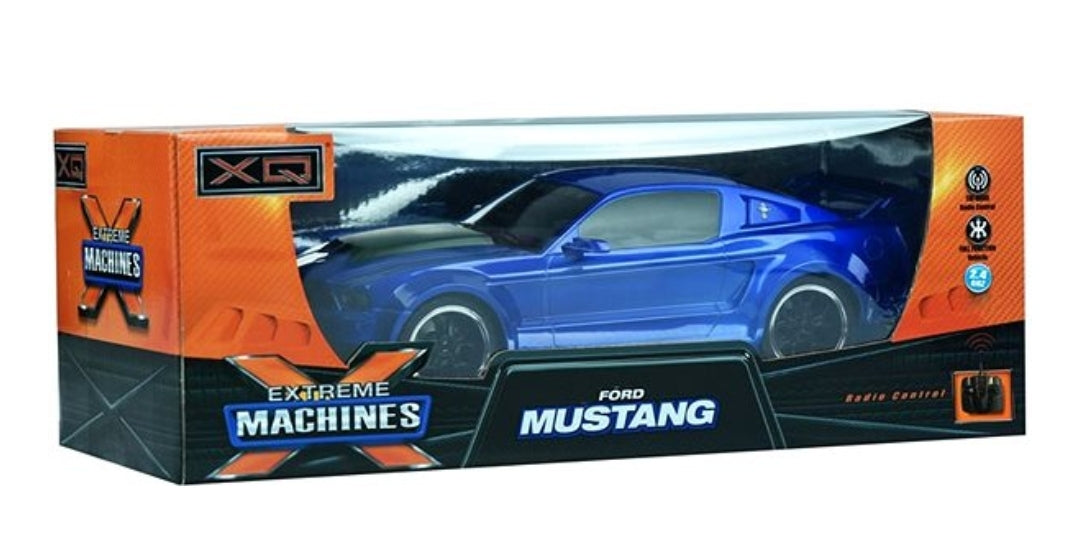 New *XQ Extreme Machines Radio Control "2014 Blue GT Ford Mustang Boss" 1:18 Scale