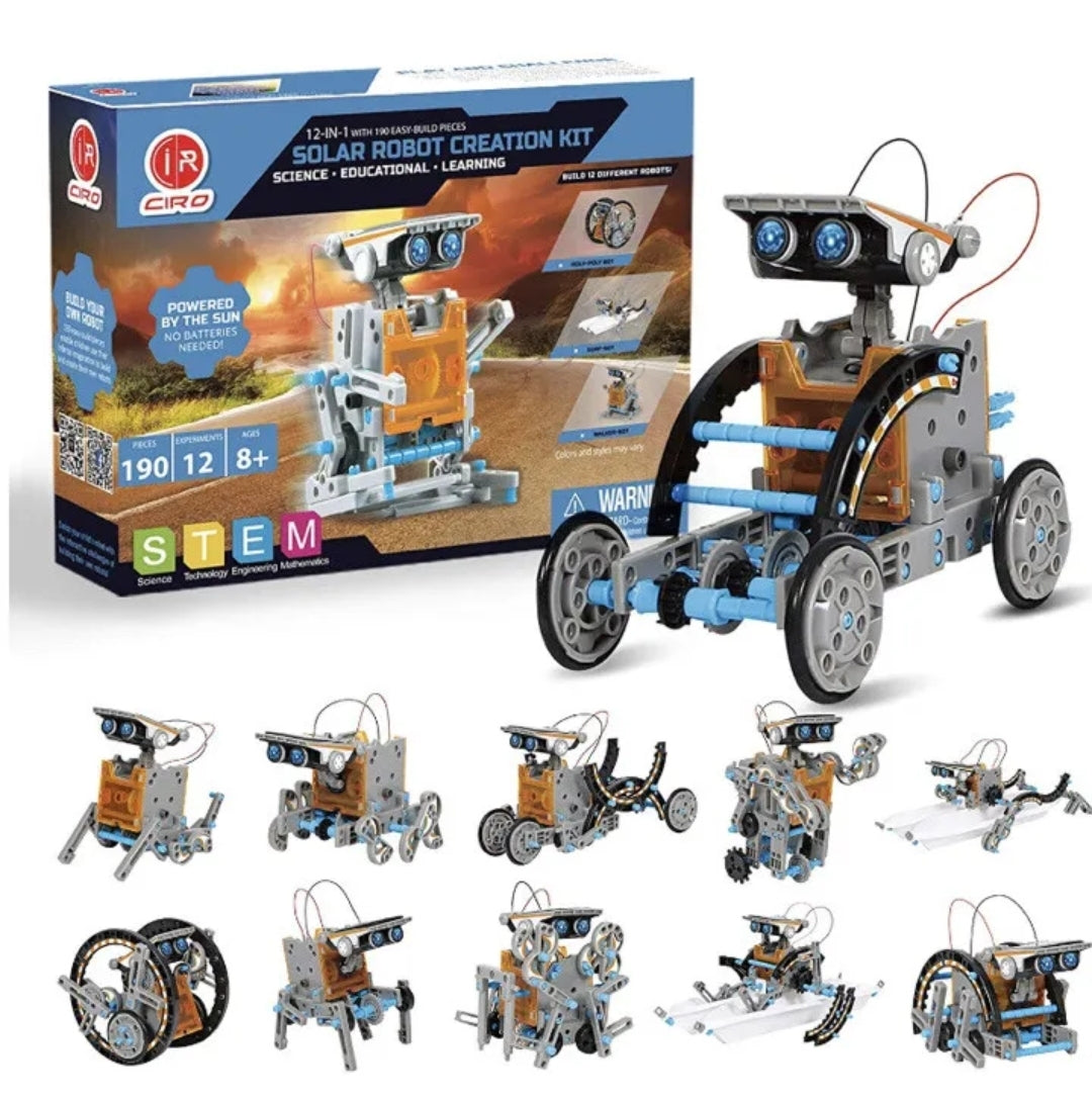 New *CIRO Stem Educational "Solar Robot Creation Kit" 12-in-1 (190 Pcs) Ages 8+