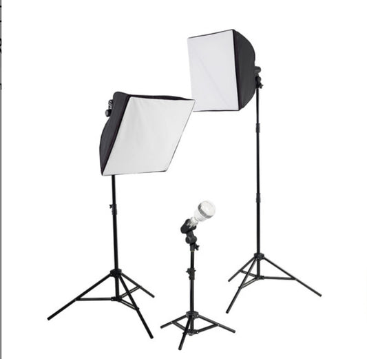 Westcott Ulite 3-light Studio Kit Stands Boxes 35-watt LED & Photoflood Bulbs #403L