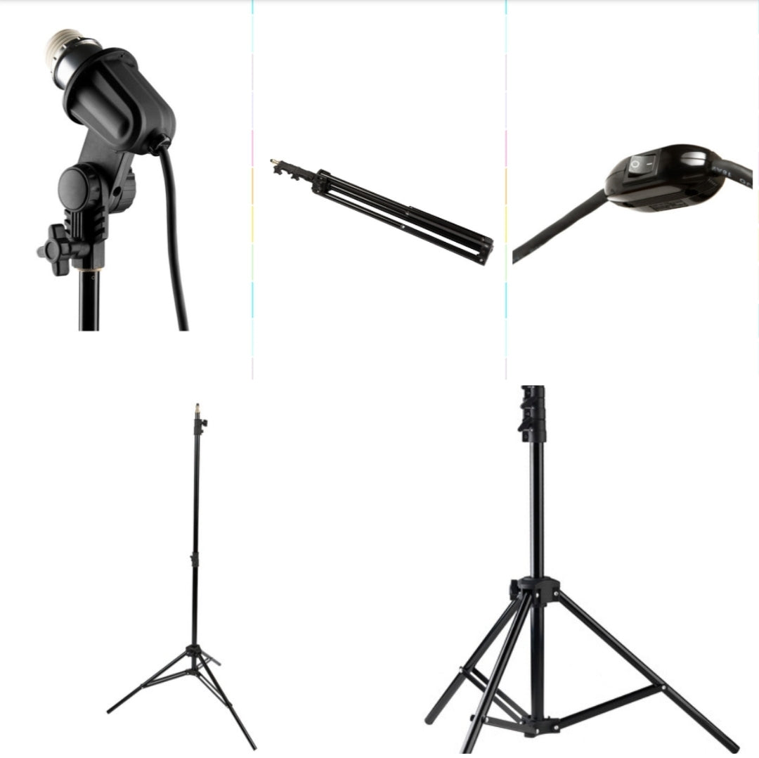 Westcott Ulite 3-light Studio Kit Stands Boxes 35-watt LED & Photoflood Bulbs #403L