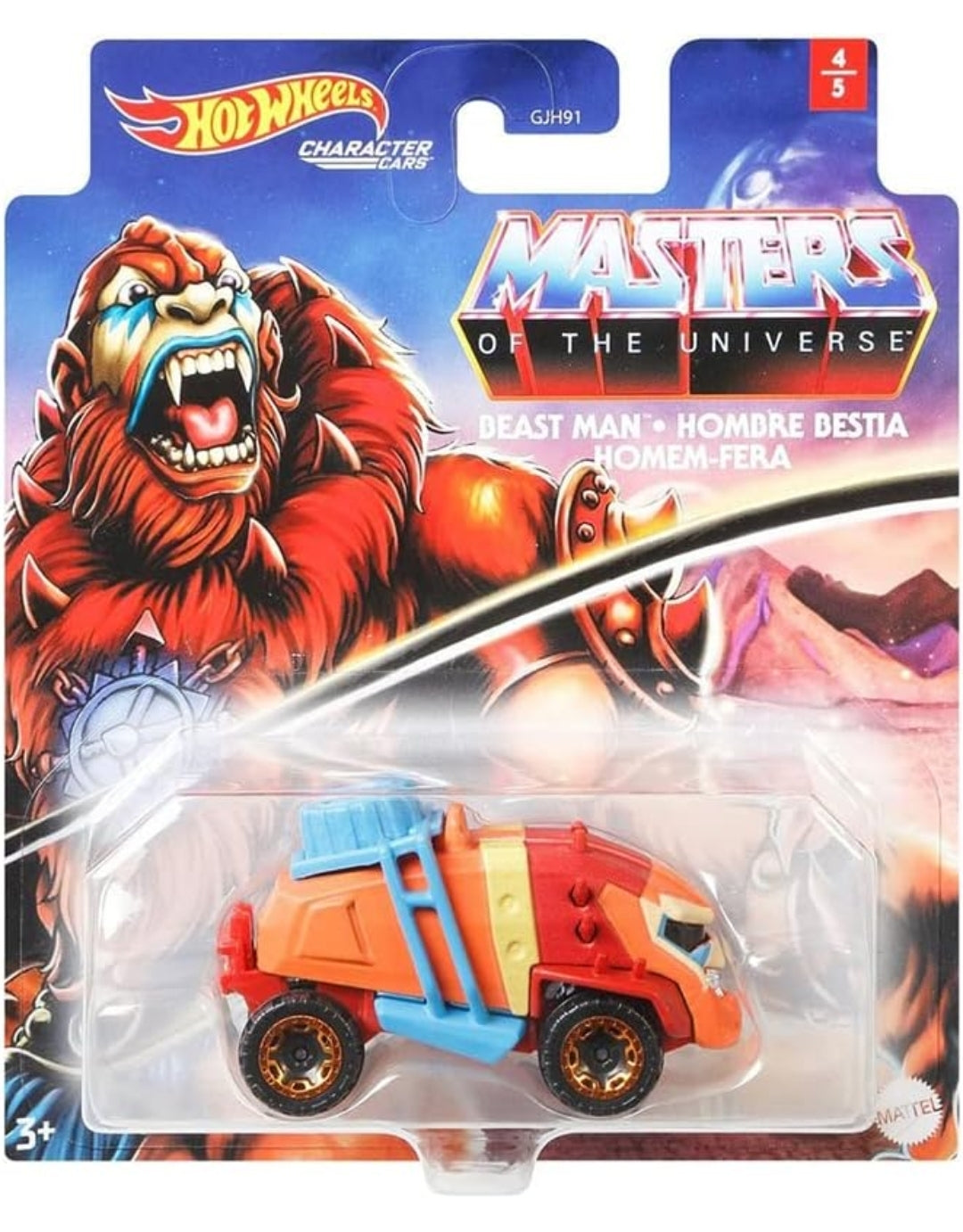 NEW (2) *Masters of the Universe "He-Man & Beast Man" Hot Wheels Vehicle's