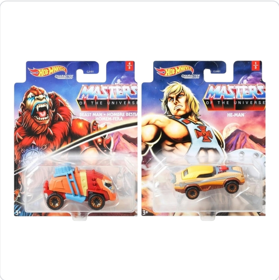 NEW (2) *Masters of the Universe "He-Man & Beast Man" Hot Wheels Vehicle's