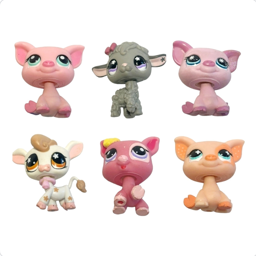 Six (6) *Adorable Littlest Pet Shop FARM Animals