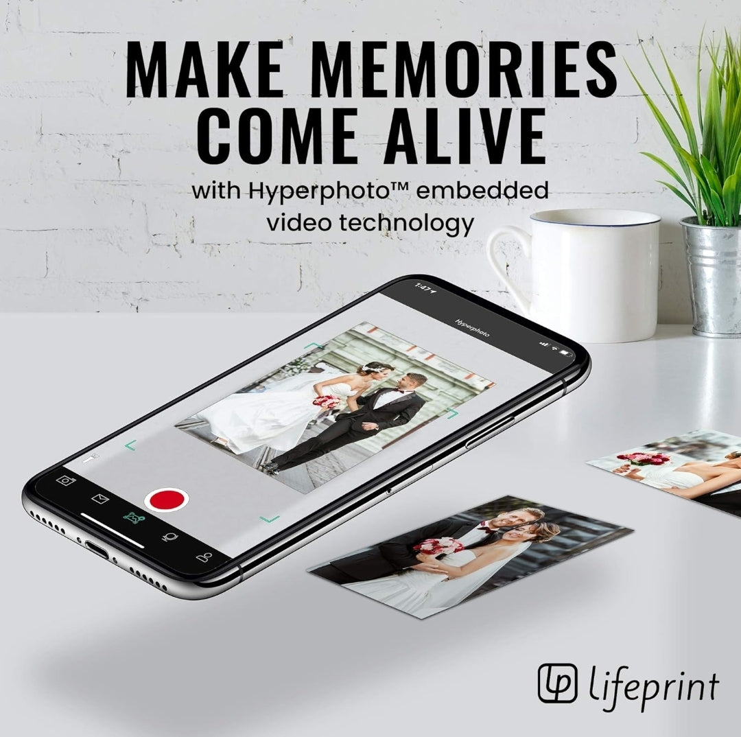 New *Lifeprint 2x3 Portable iPhone/Android Photo and Video Printer - LP001-4 Black