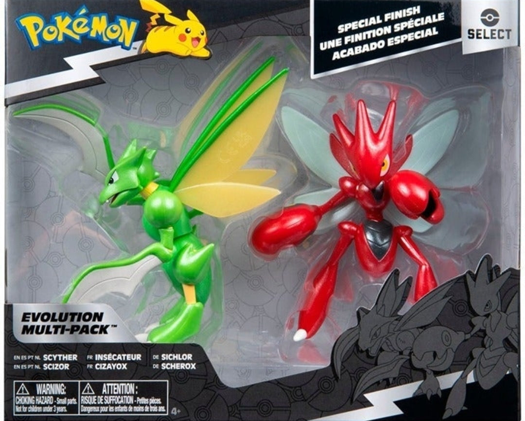 NIB *Pokémon Select Evolution Packs - Battle Figures Scyther & Scizor