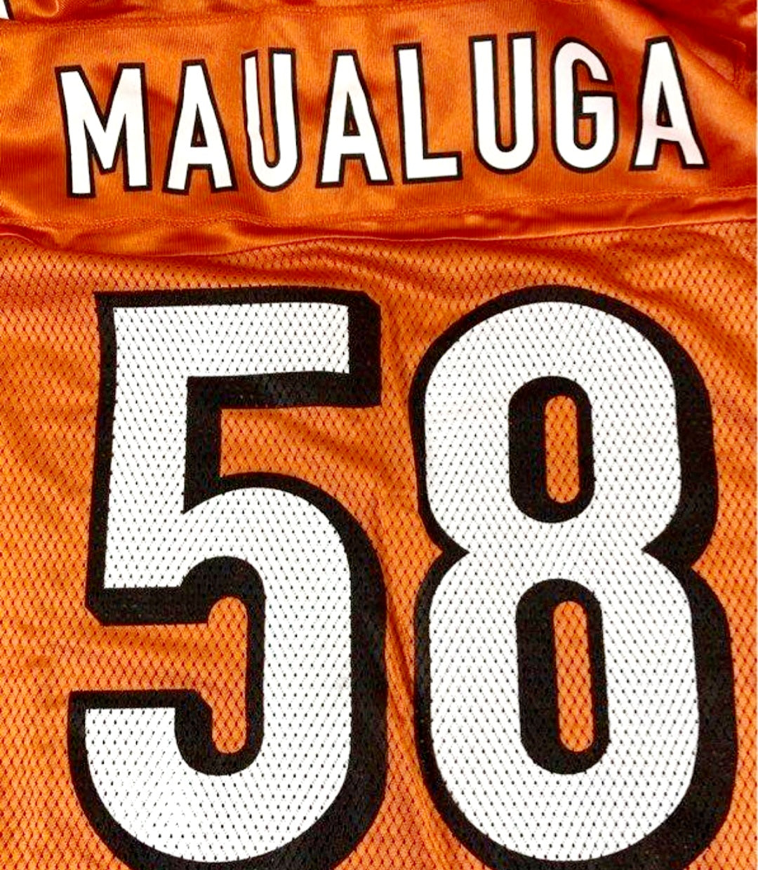 NFL *Reebok Cincinnati Bengals 'Maualuga' #58 Orange & Black Jersey (XL)
