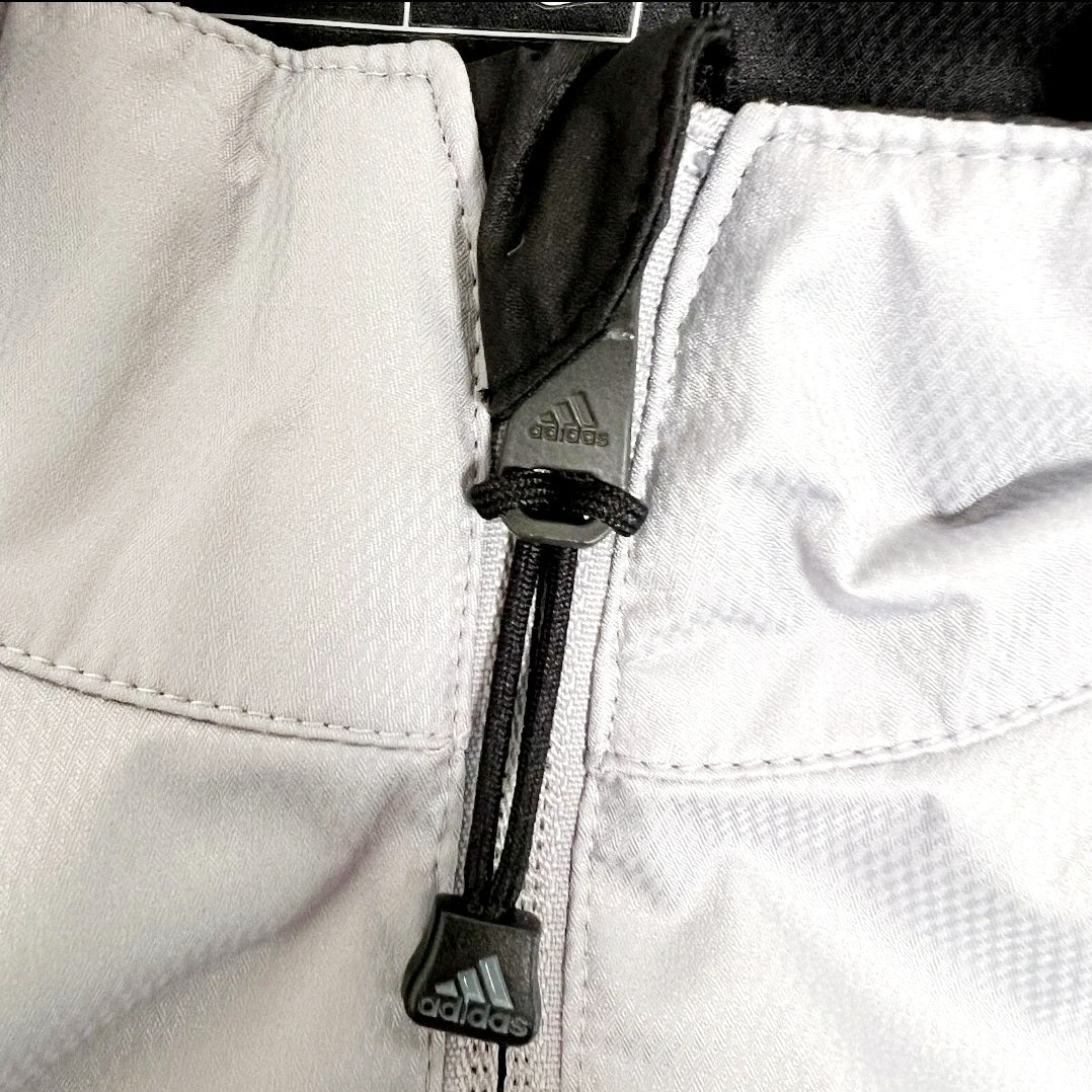 Adidas Jacket Mens 2XL Gray Full Zip Climastorm Windbreaker Lightweight