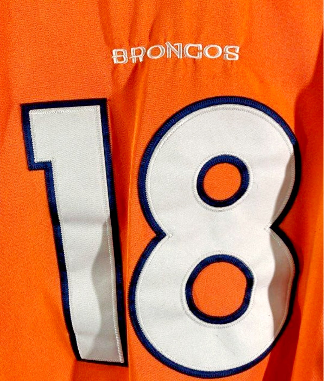 NFL *Denver Broncos "Peyton MANNING" #18 Orange Jersey (Sz M/40) On-Field